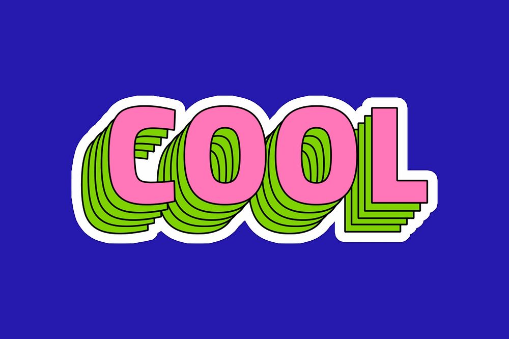 Cool layered typography psd sticker