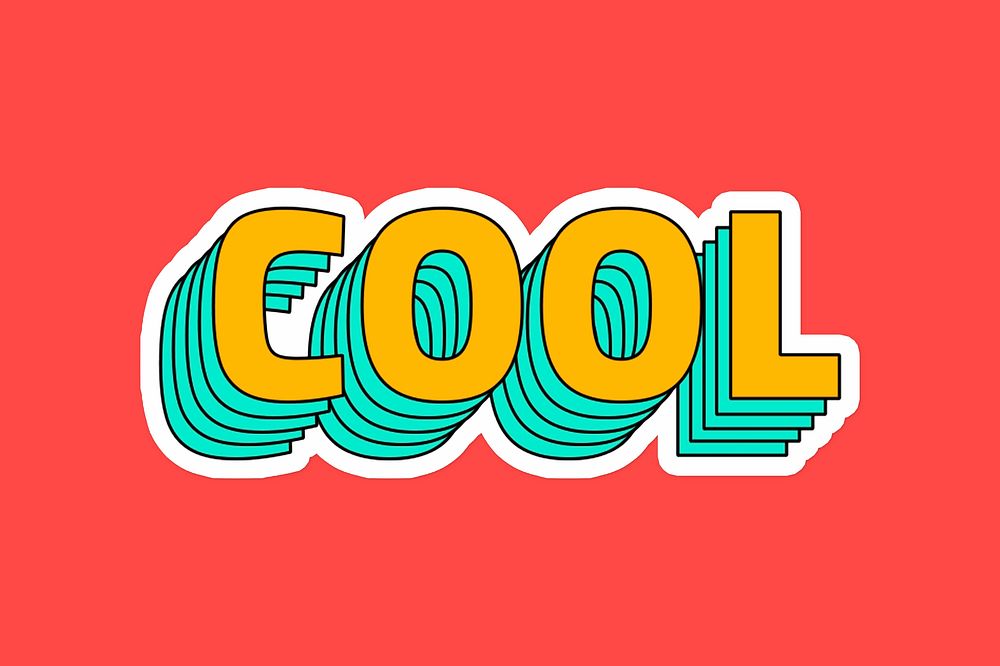 Cool layered typography psd sticker