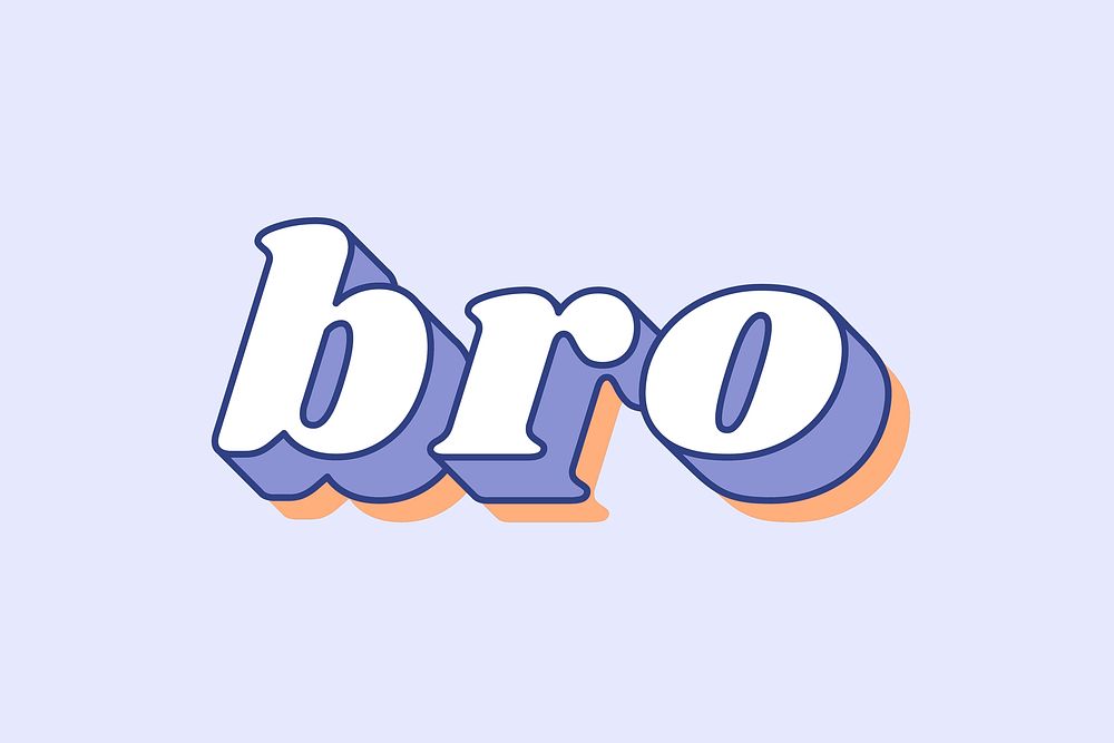 Bro lettering shadow effect bold font typography