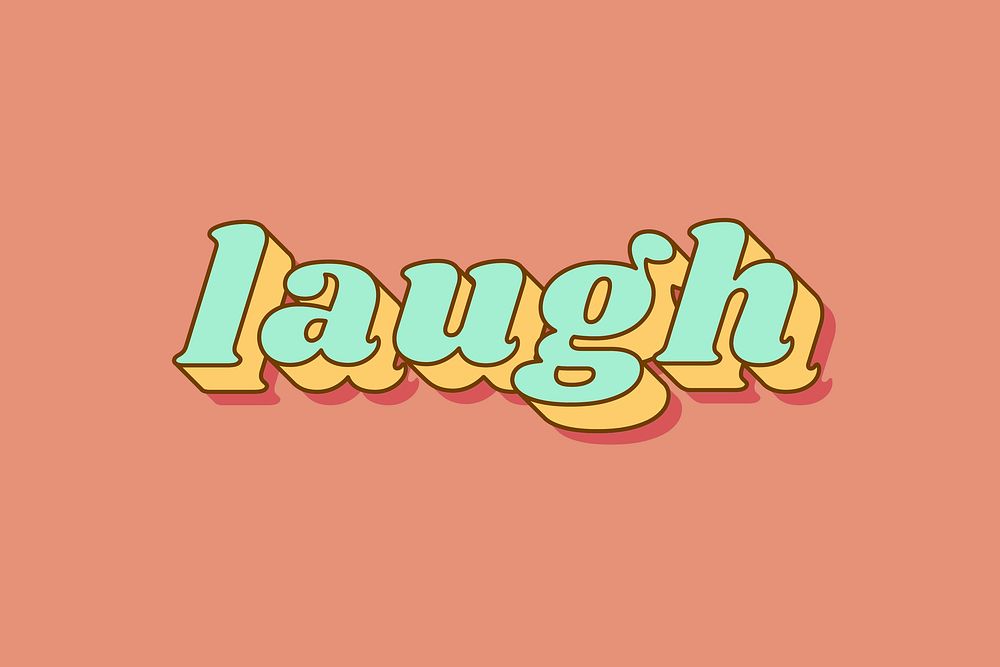Bold font laugh lettering retro typography
