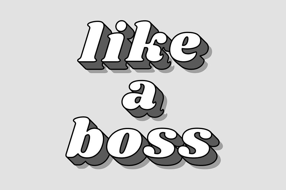 Retro like a boss text bold shadow font typography