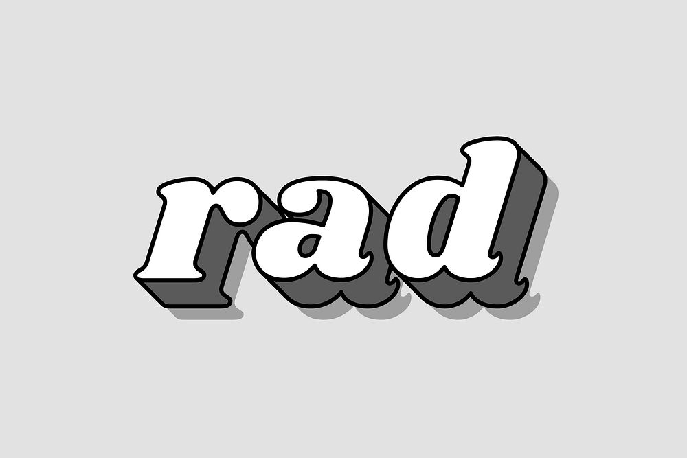 Rad lettering shadow effect bold font typography