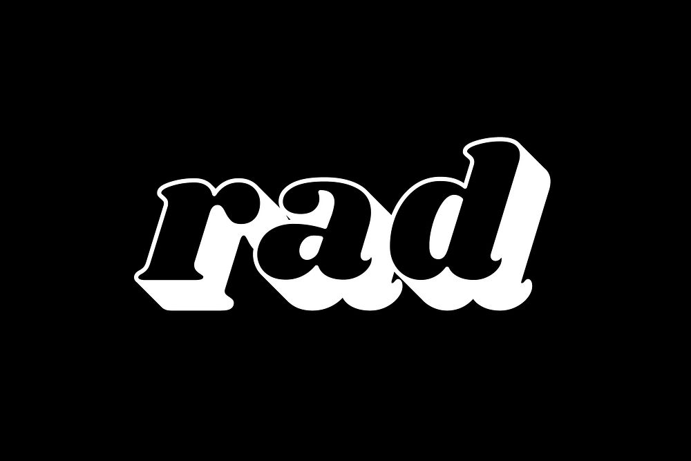 Rad lettering shadow effect bold font typography
