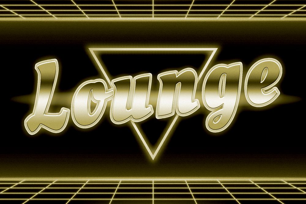 Neon grid lounge word typography