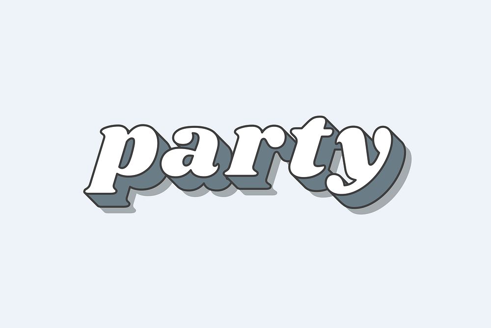 Party word gray  typography vector