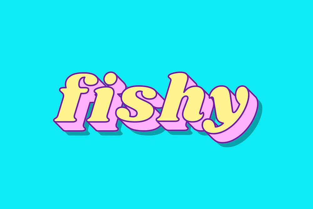 Fishy slang bold typography vector