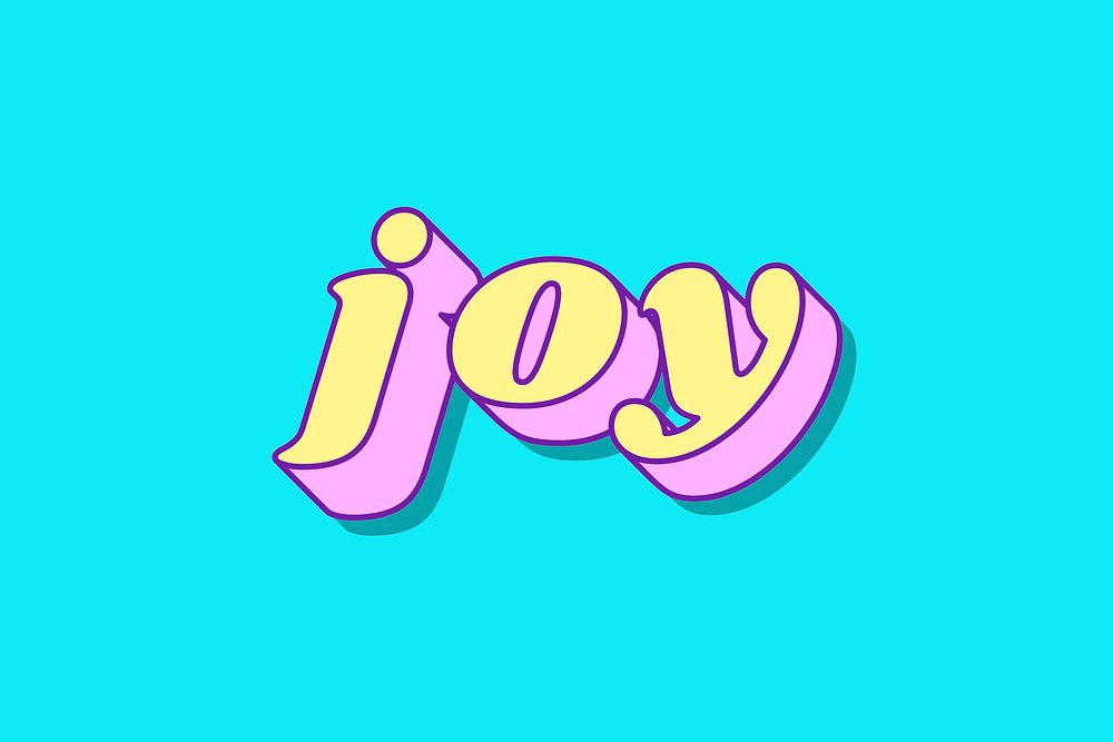 Joy word funky typography vector