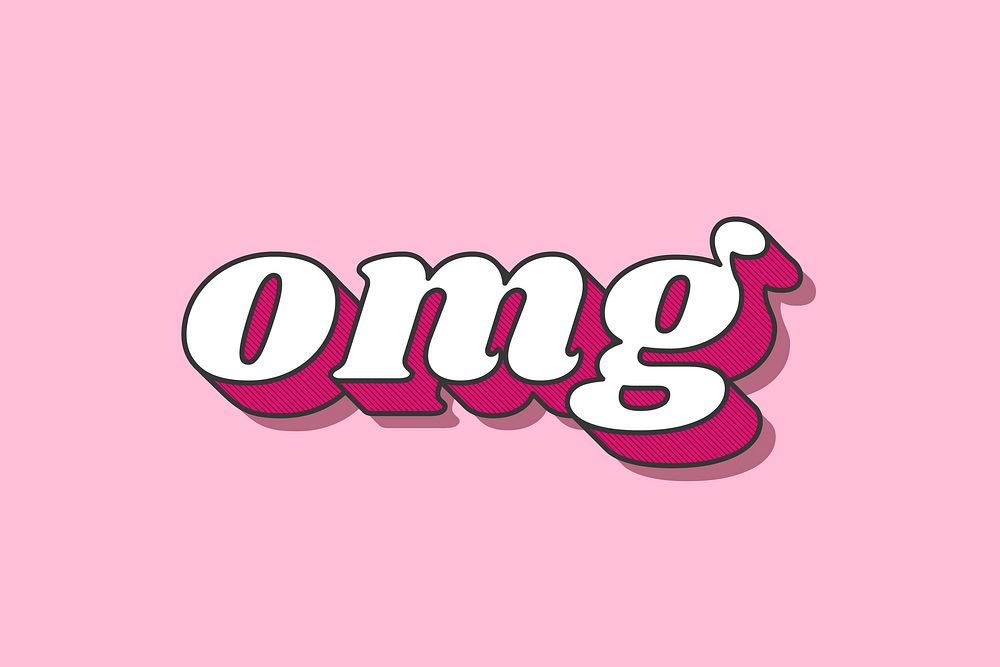 OMG lettering retro bold font typography
