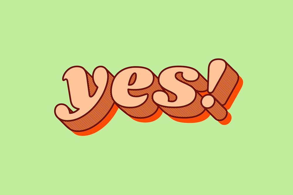 Yes! typography bold font pastel lettering