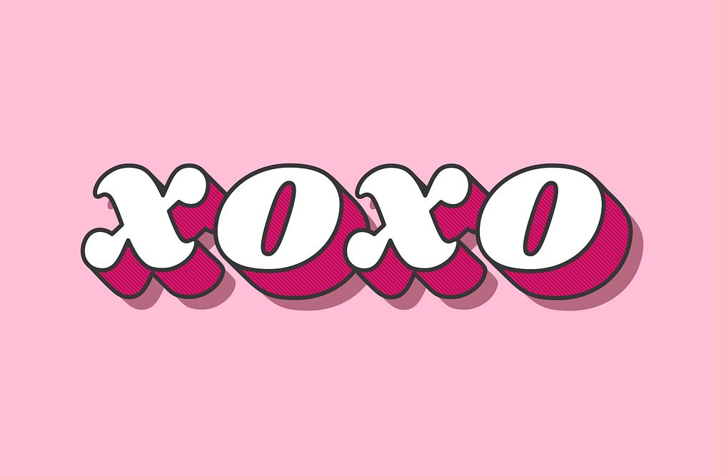 Pink 2025 xoxo font