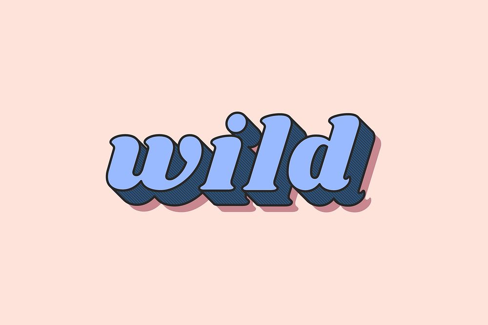 Wild lettering retro bold font typography