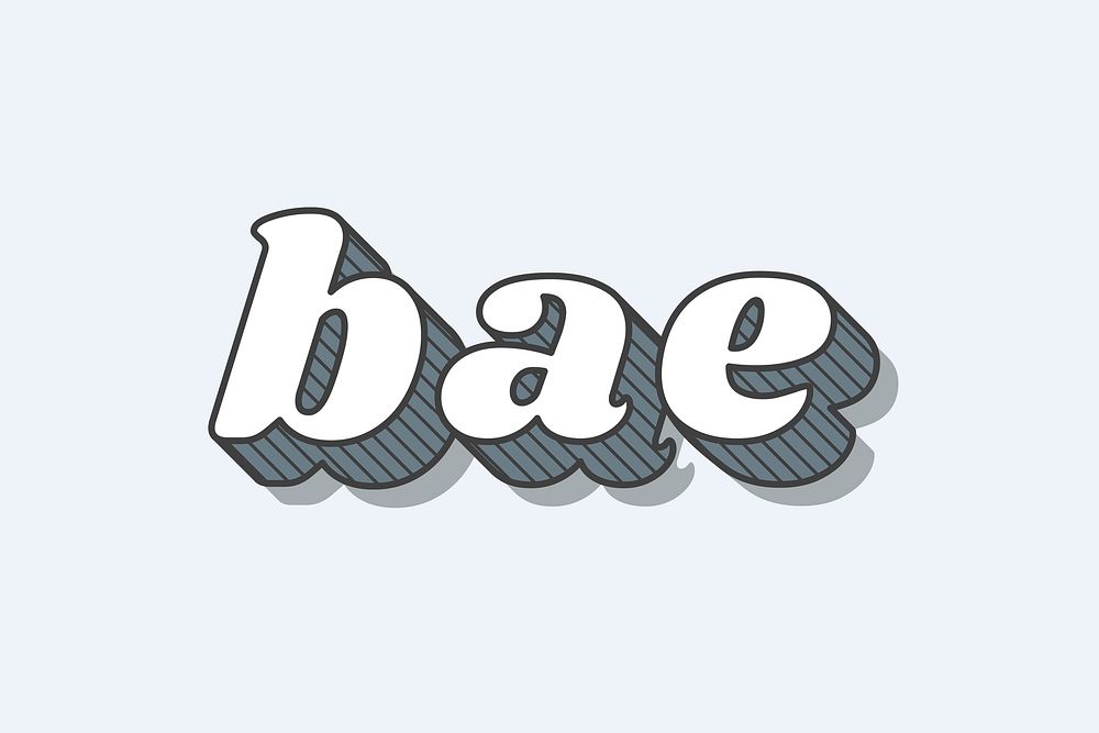 Bae retro bold love theme font style illustration