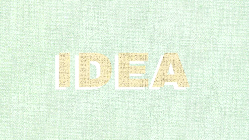 Idea word pastel textured font typography