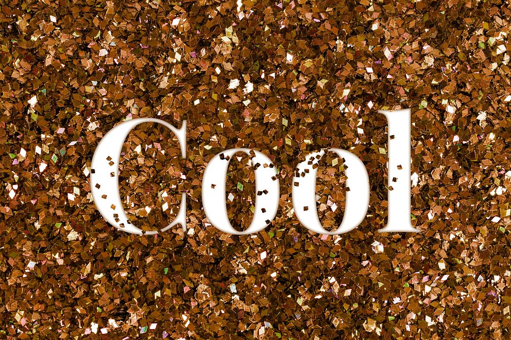 Cool glittery gold typography word