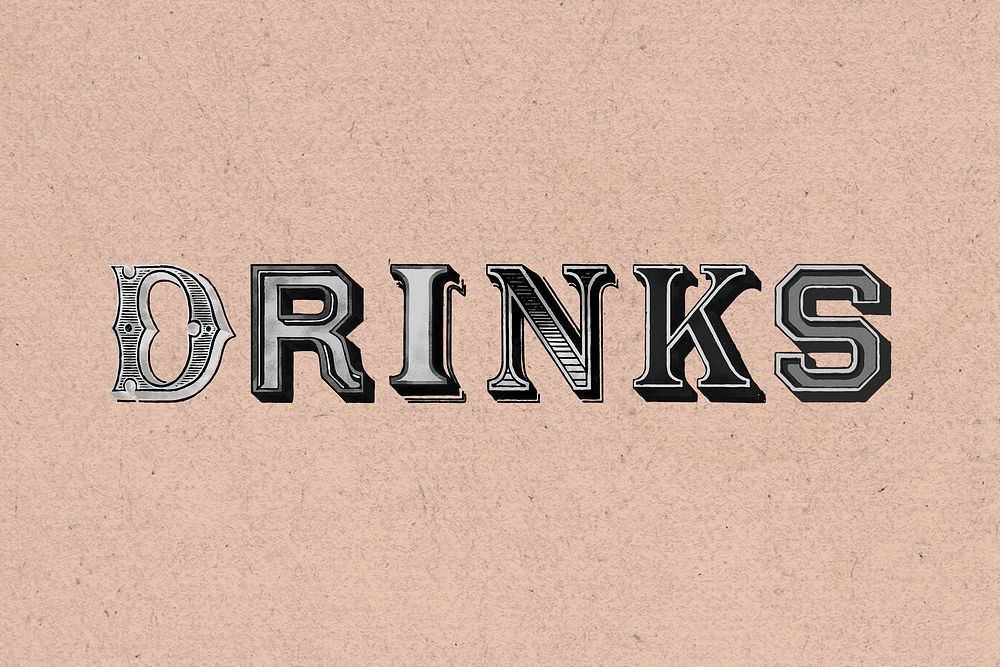 Retro text drinks word design