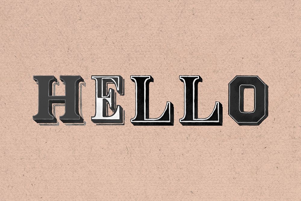 Hello word clipart vintage typography