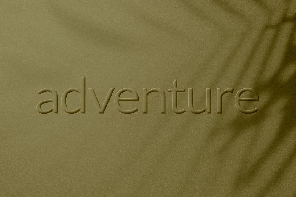Shadow plant textured embossed adventure text typography