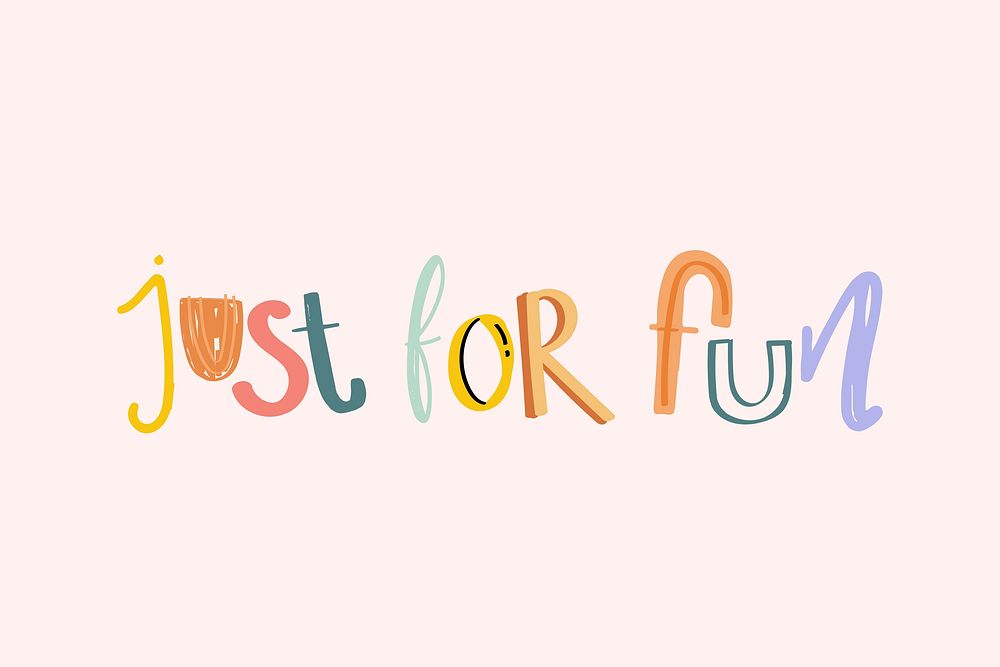Just for fun psd doodle font colorful handwritten