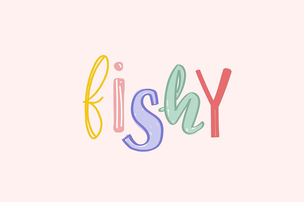 Fishy typeface psd doodle font hand drawn