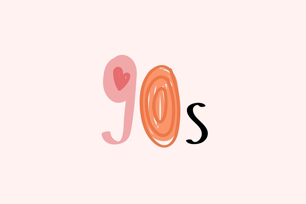 Doodle lettering 90s vector calligraphy