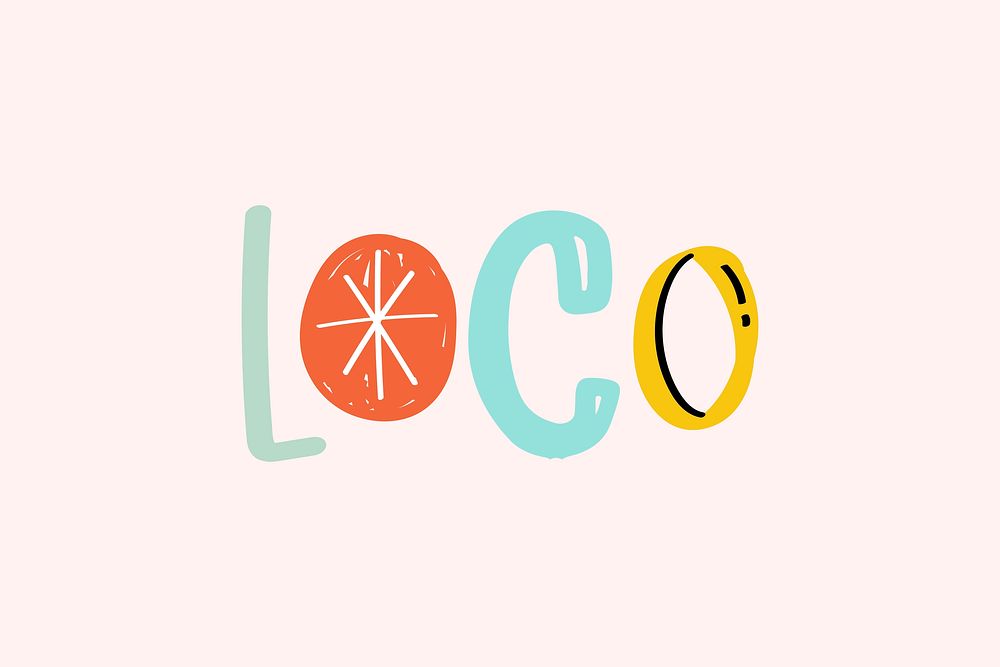 Loco lettering vector doodle font hand drawn