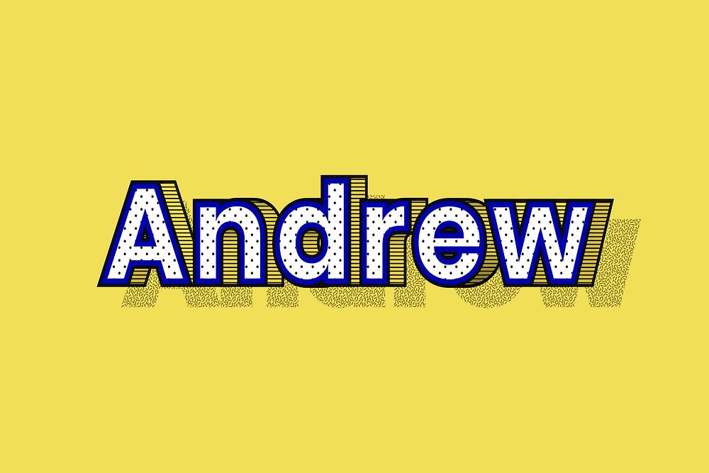 Dotted Andrew male name retro