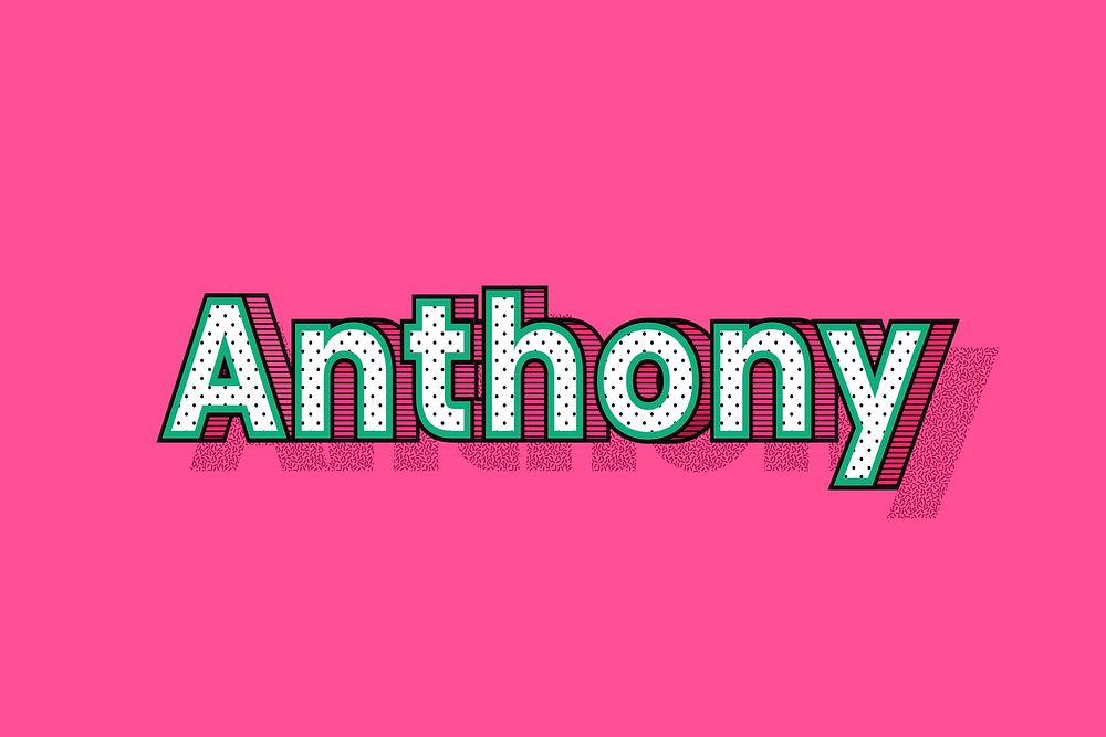 Male name Anthony typography text