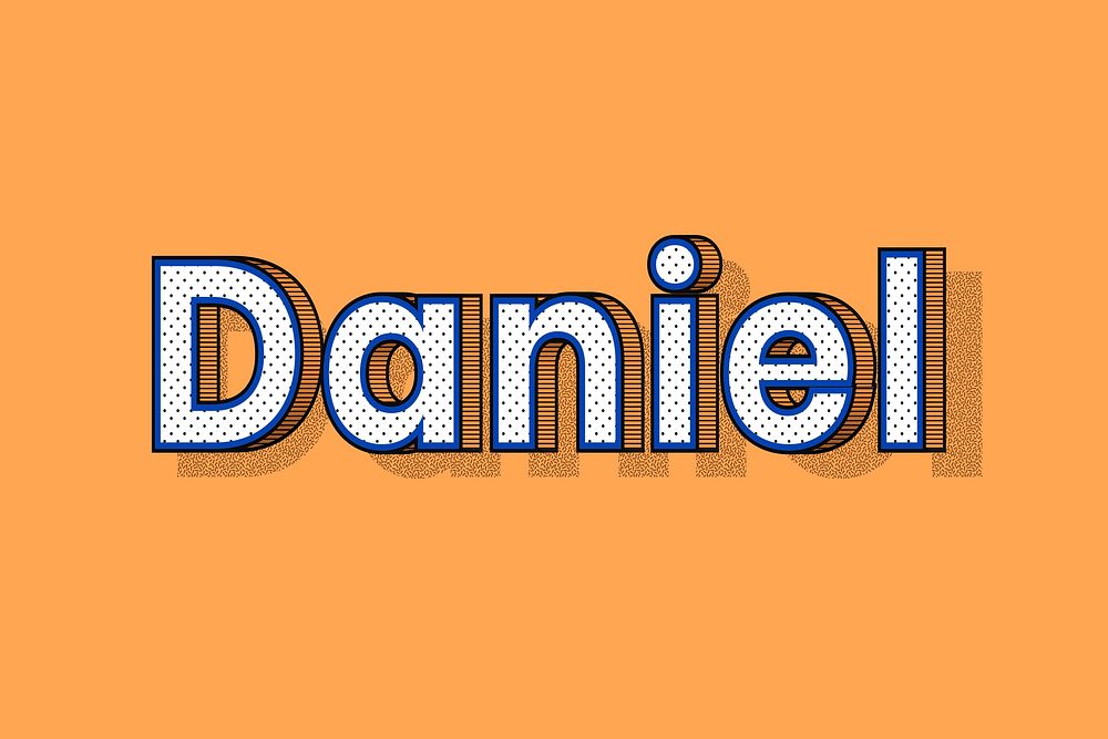 Male name Daniel typography lettering