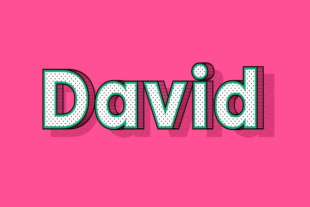 David name halftone shadow style typography