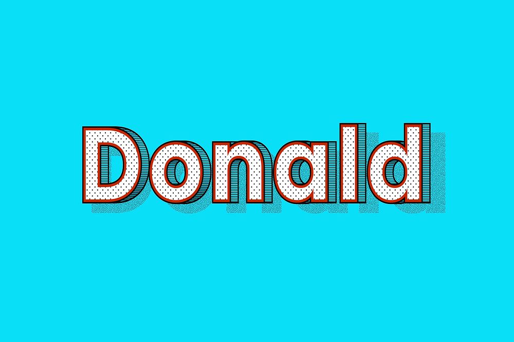 Donald name dotted pattern font typography