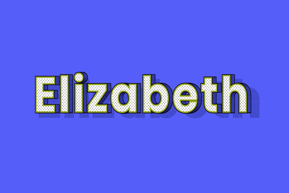 Dotted Elizabeth female name retro