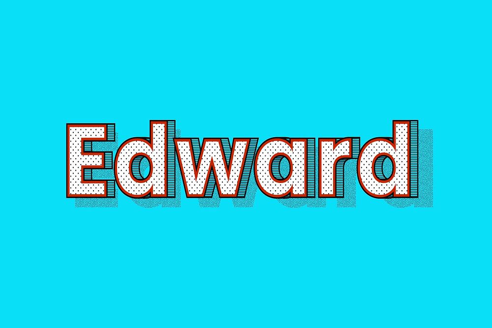Edward name halftone shadow style typography