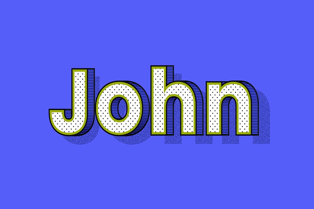 Dotted John male name retro