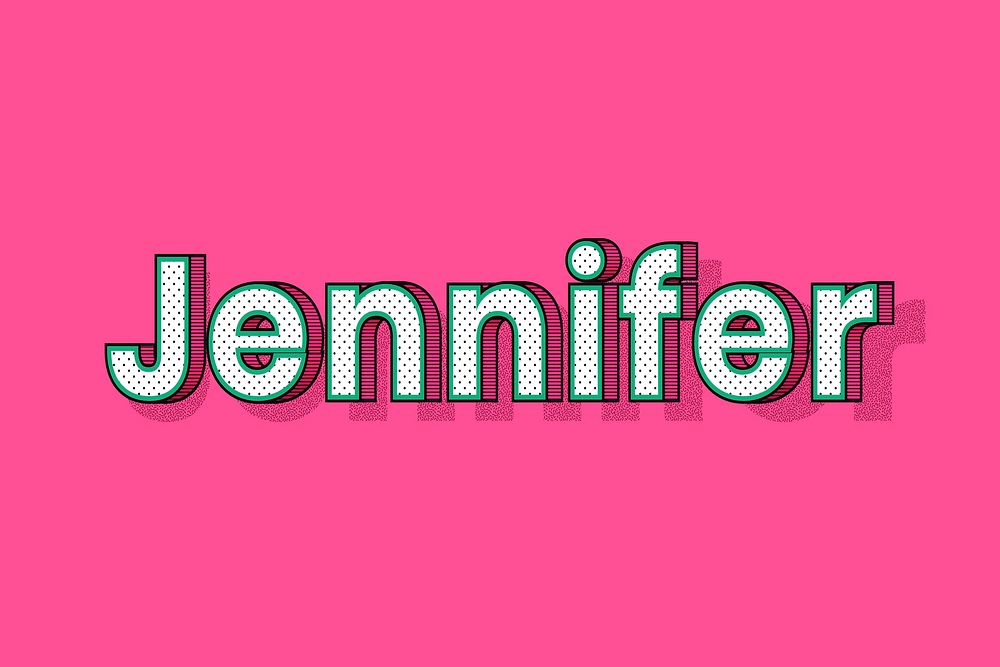 Female name Jennifer typography text