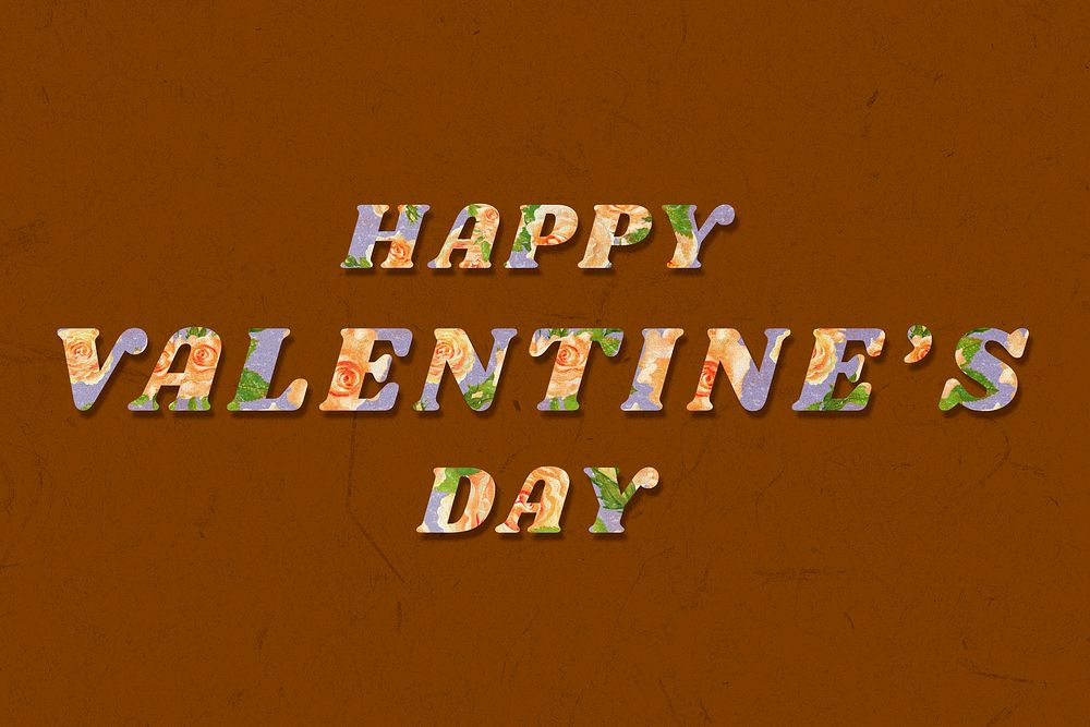 Colorful happy Valentine's day typography vintage font