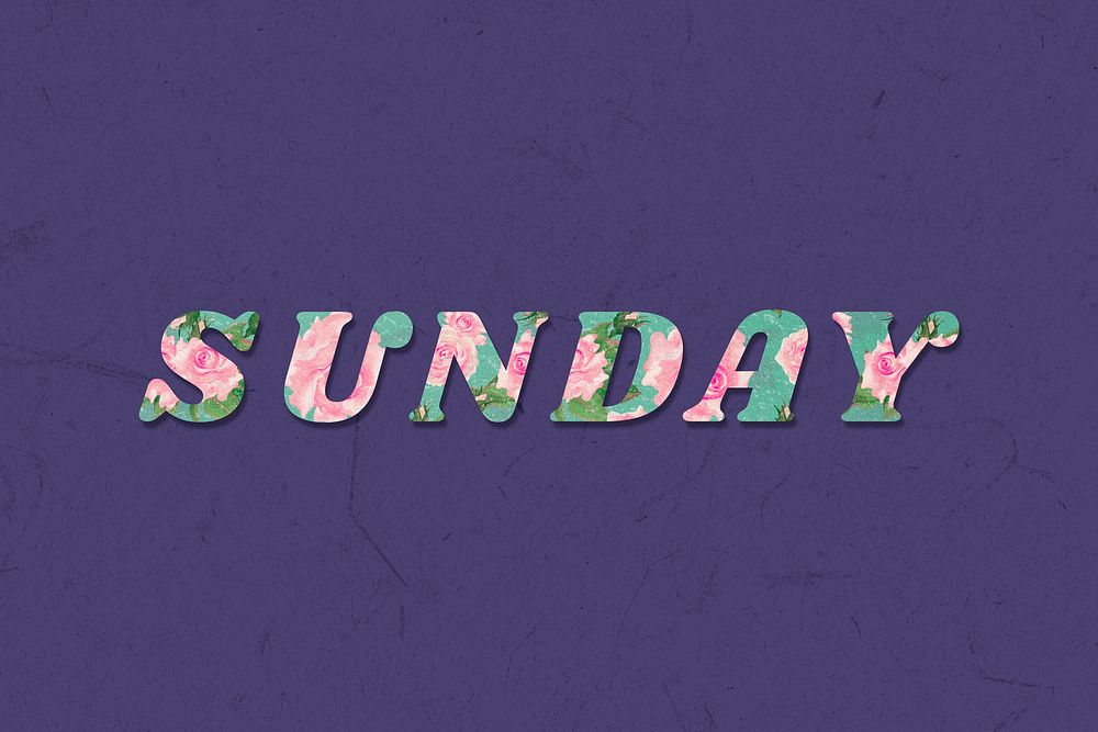 Sunday floral pattern font typography