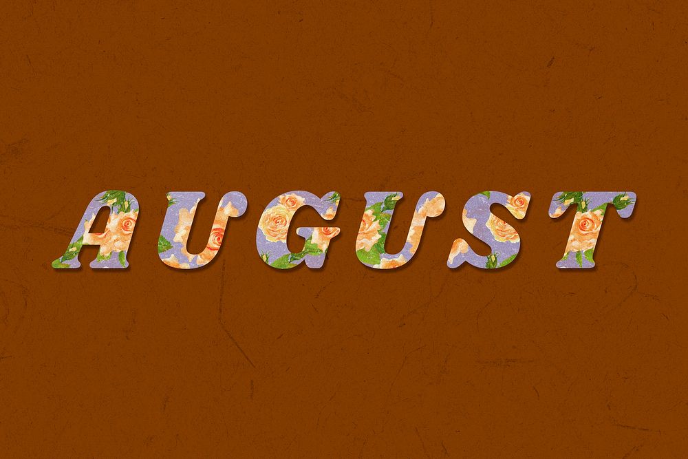 August floral pattern font typography