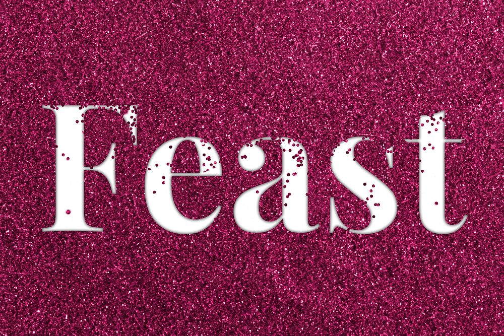 Ruby glitter feast text typography festive effect