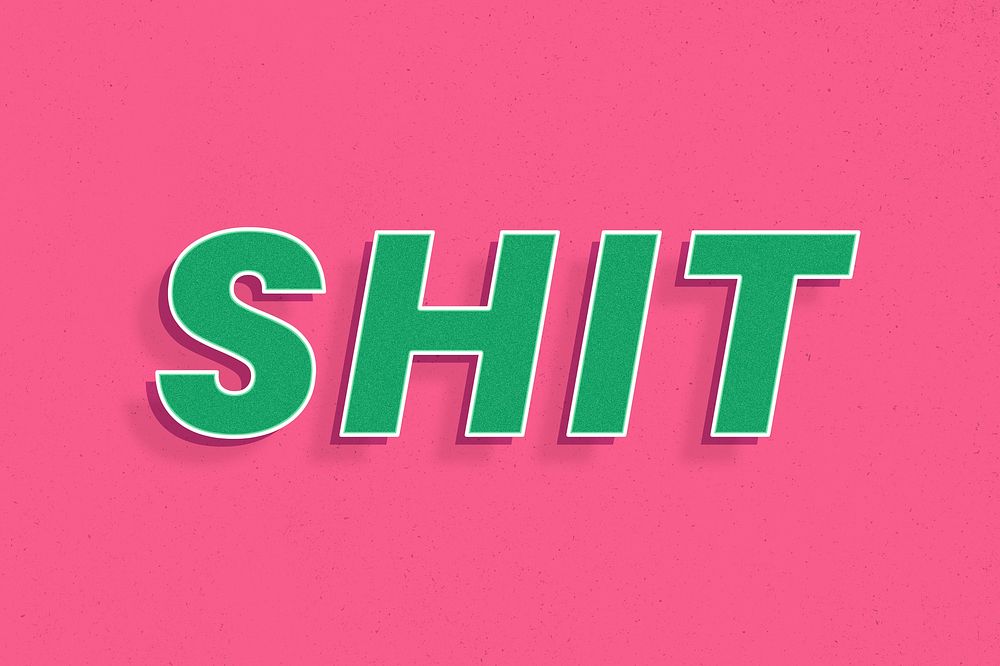 Shit text retro 3d effect typography lettering