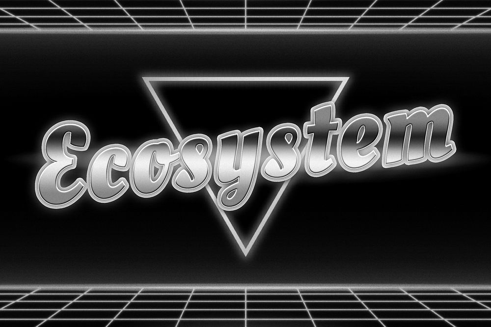 Neon ecosystem text grid typography