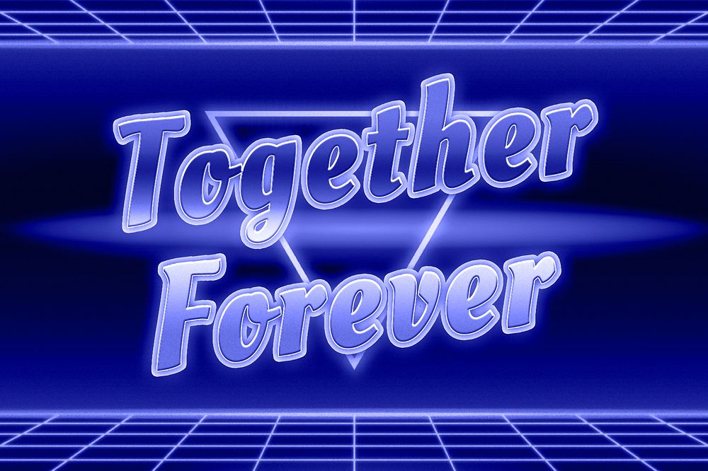 Retro blue together forever message grid typography