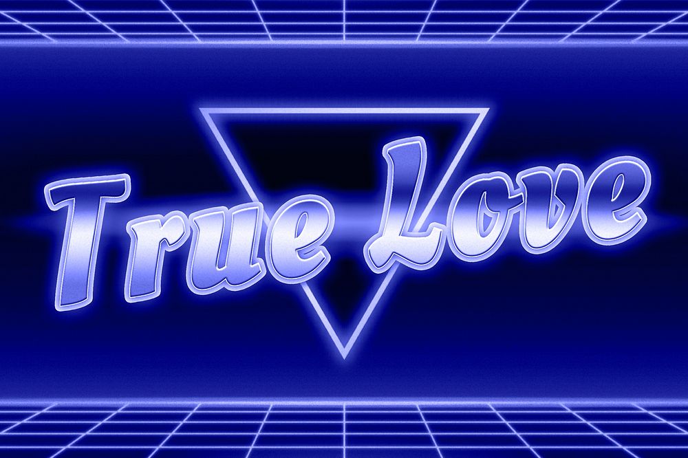 Neon true love message grid typography