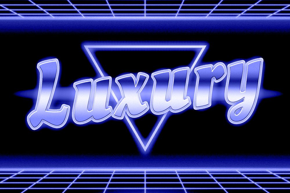Neon futuristic luxury word typography