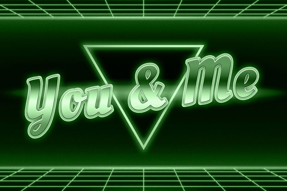 Neon you and me message line grid 