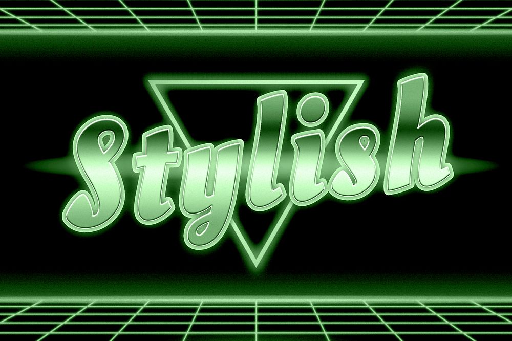 80s retro stylish neon word grid typography