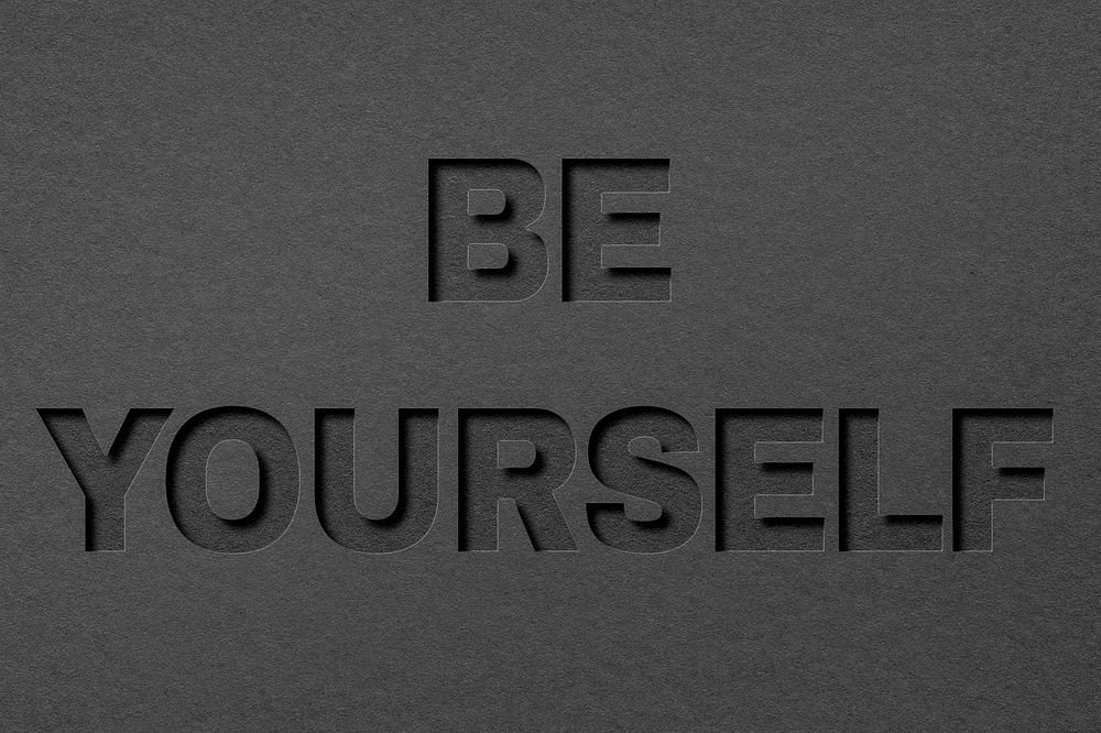 Be yourself paper cut lettering word art