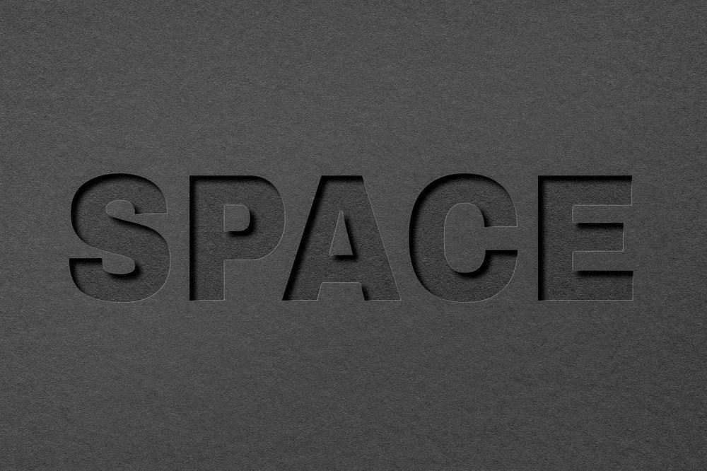 Space lettering paper cut font typography