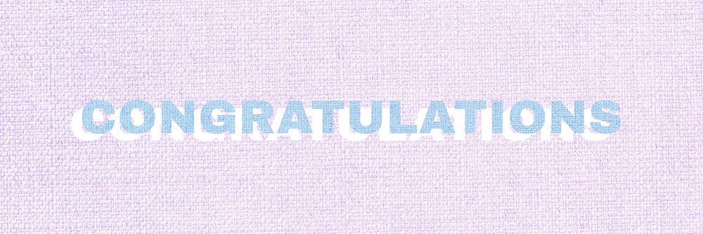 Congratulations text pastel fabric texture