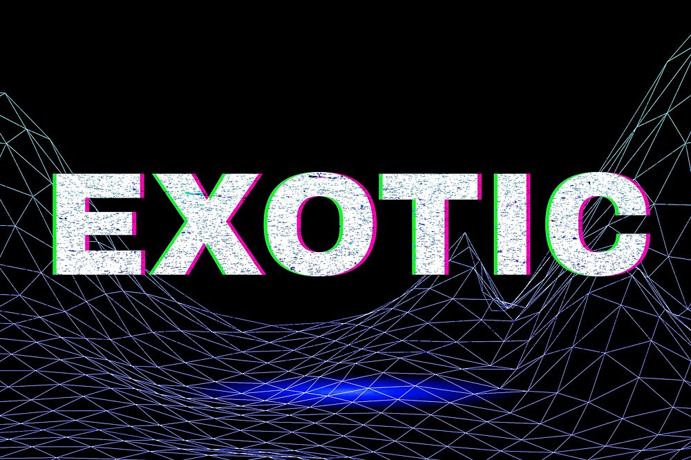 Grid room text exotic synthwave word typography