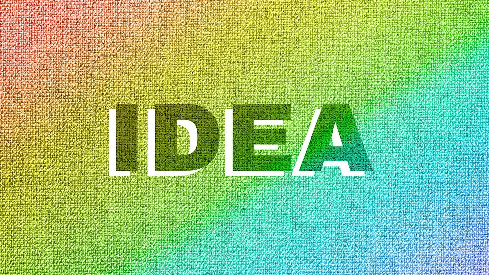 Rainbow idea word LGBT font shadow typography